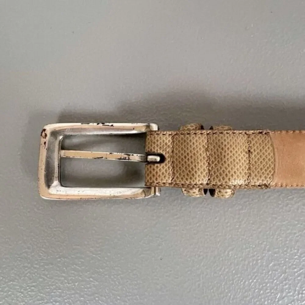 WCM NEW YORK WOMENS REPTILE BELT TAN SIZE 16